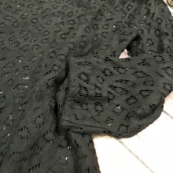 LOFT black pullover lace shirt. EUC - Picture 3 of 5